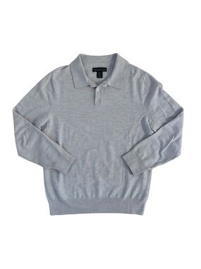 Christian Lacroix Merino Wool Light Gray Polo Sweater